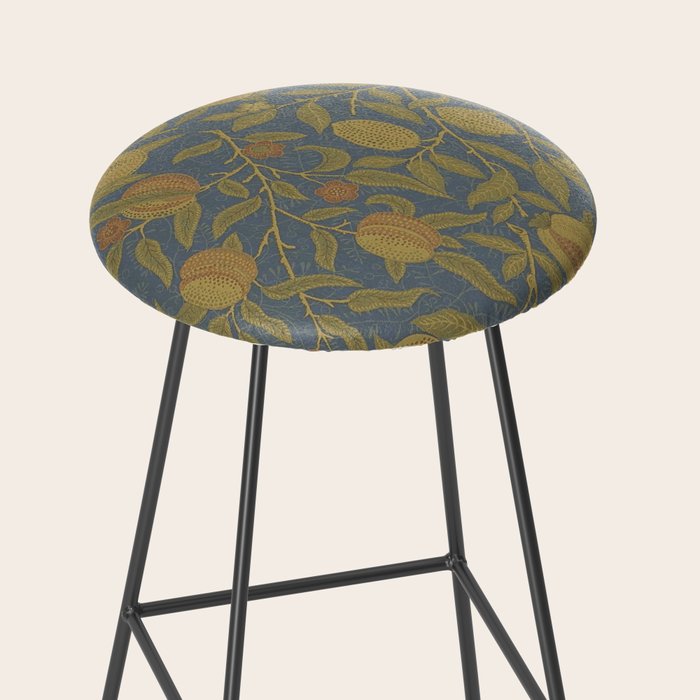 William Morris Vintage Fruit Blue Thyme Green Pattern Stool Gallery Image 2