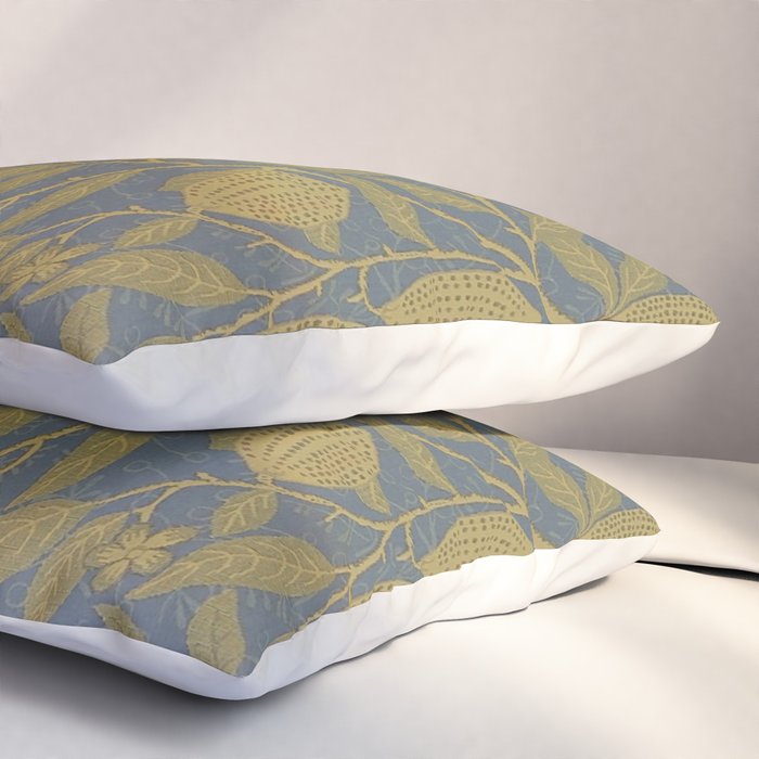 William Morris Vintage Fruit Blue Thyme Green Pattern Pillow Sham Gallery Image 3