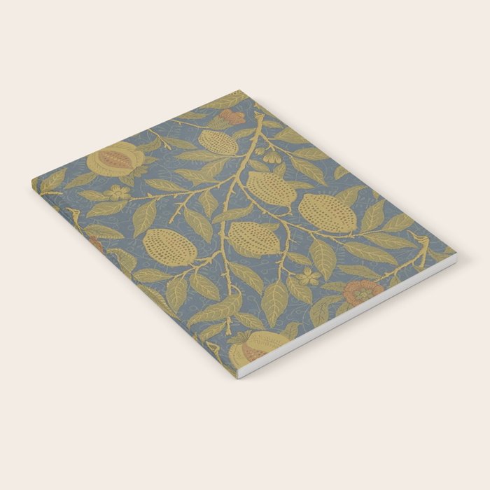 William Morris Vintage Fruit Blue Thyme Green Pattern Notebook Gallery Image 2
