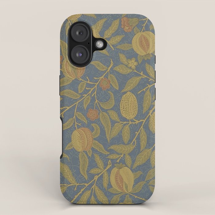 William Morris Vintage Fruit Blue Thyme Green Pattern iPhone Case Gallery Image 1