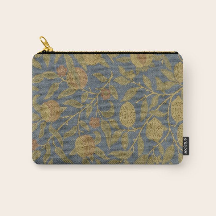 William Morris Vintage Fruit Blue Thyme Green Pattern Carry All Pouch Gallery Image 1