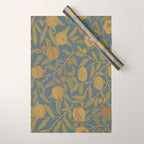 William Morris Vintage Fruit Blue Thyme Green Pattern Wrapping Paper Gallery Image 1