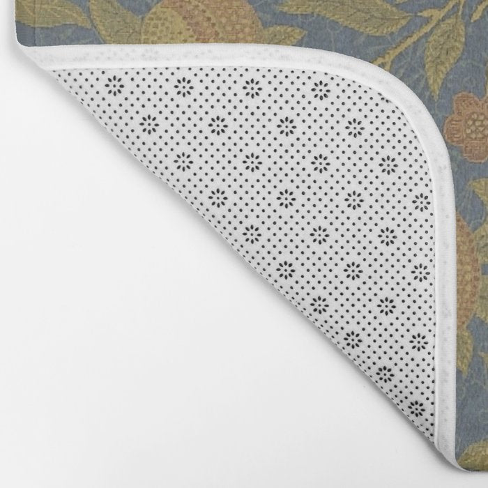 William Morris Vintage Fruit Blue Thyme Green Pattern Bath Mat Gallery Image 2