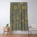 William Morris Vintage Fruit Blue Thyme Green Pattern Window Curtain Gallery Image 5
