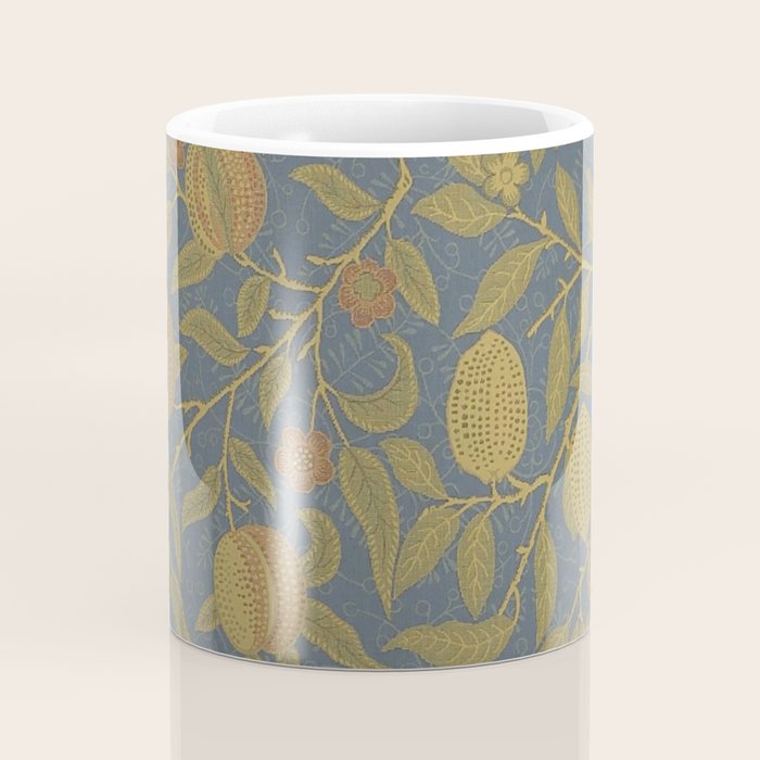 William Morris Vintage Fruit Blue Thyme Green Pattern Coffee Mug Gallery Image 4