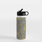 William Morris Vintage Fruit Blue Thyme Green Pattern Water Bottle Gallery Image 1