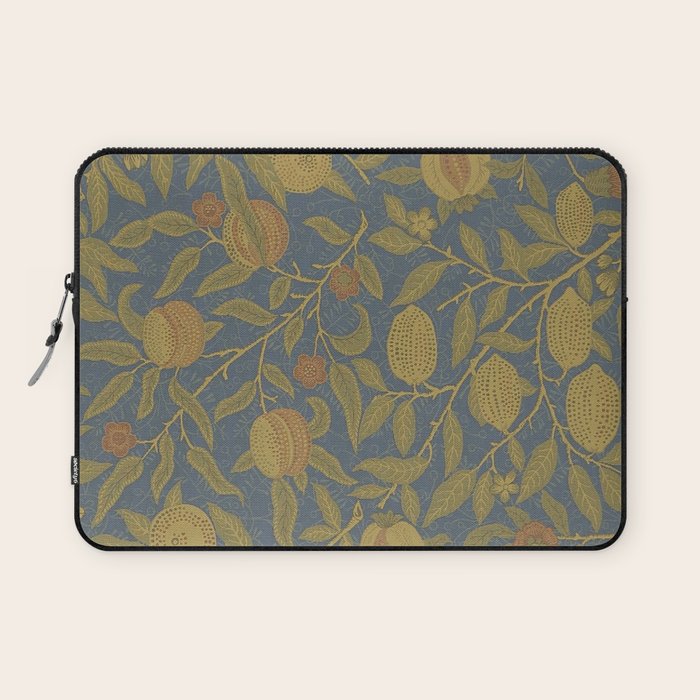 William Morris Vintage Fruit Blue Thyme Green Pattern Laptop Sleeve Gallery Image 1