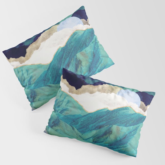 Teal Mountains Pillow Sham Gallery Image 1