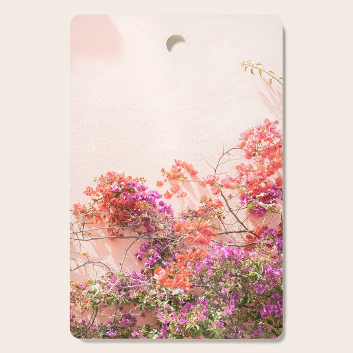 Bougainvillea Flowers in Color | Pink Wall in Cascais Art Print | Floral Travel Photography in Portugal Cutting Board Gallery Image 1