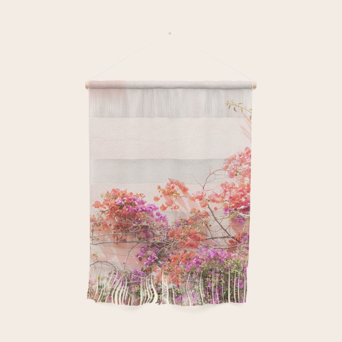 Bougainvillea Flowers in Color | Pink Wall in Cascais Art Print | Floral Travel Photography in Portugal Wall Hanging Gallery Image 1