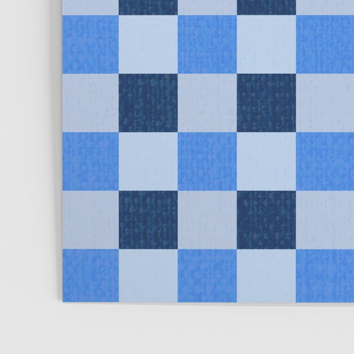 French Ocean Blue Checks Pattern Poster Gallery Image 3