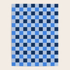 French Ocean Blue Checks Pattern Poster Gallery Image 4