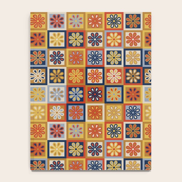 Retro Colorful Flower Checkerboard Notebook Gallery Image 4