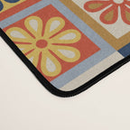 Retro Colorful Flower Checkerboard Desk Mat Gallery Image 4