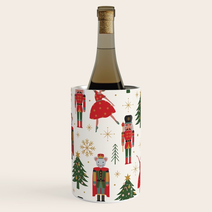 Retro Nutcracker and Ballerina Christmas Pattern Wine Chiller Gallery Image 3