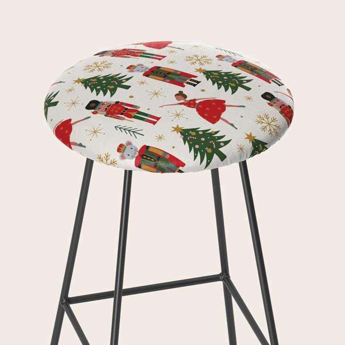 Retro Nutcracker and Ballerina Christmas Pattern Stool Gallery Image 2