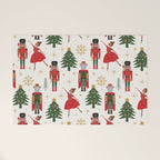 Retro Nutcracker and Ballerina Christmas Pattern Welcome Mat Gallery Image 1