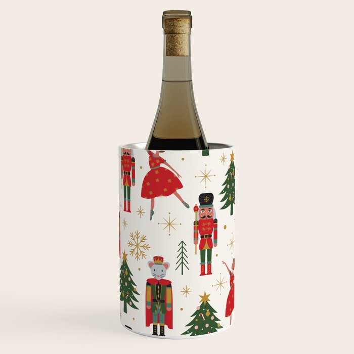 Retro Nutcracker and Ballerina Christmas Pattern Wine Chiller Gallery Image 2