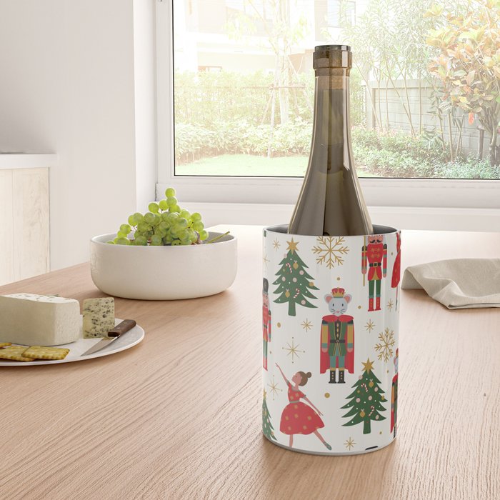 Retro Nutcracker and Ballerina Christmas Pattern Wine Chiller Gallery Image 4