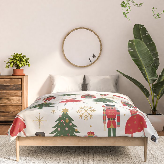 Retro Nutcracker and Ballerina Christmas Pattern Comforter Gallery Image 3