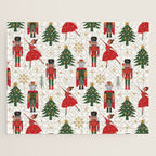 Retro Nutcracker and Ballerina Christmas Pattern Jigsaw Puzzle Gallery Image 1