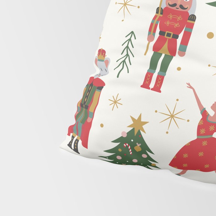 Retro Nutcracker and Ballerina Christmas Pattern Pillow Sham Gallery Image 4