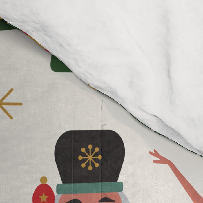Retro Nutcracker and Ballerina Christmas Pattern Comforter Gallery Image 4