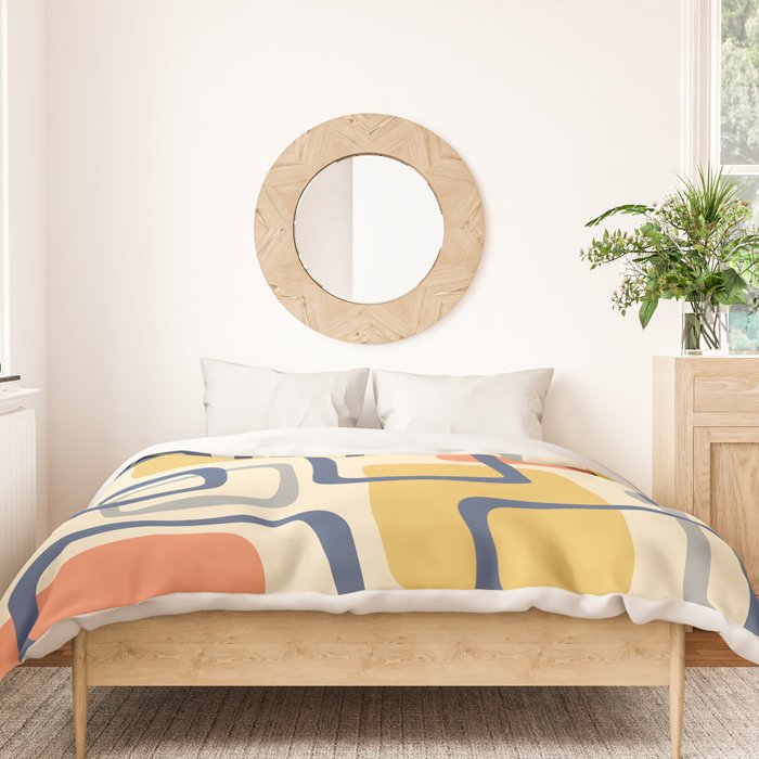 Mid Century Modern Abstract Squares Pattern 456 Duvet Cover Gallery Image 3