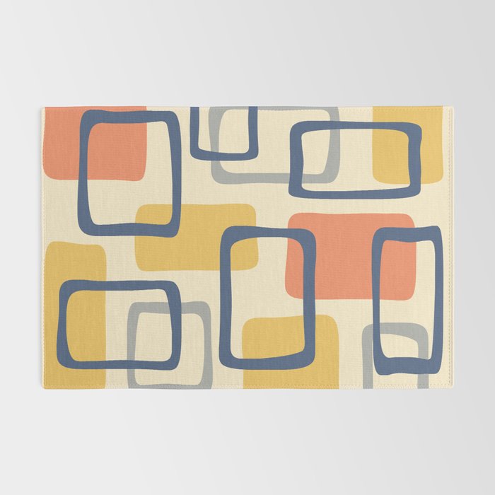 Mid Century Modern Abstract Squares Pattern 456 Rug Gallery Image 2