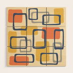 Mid Century Modern Abstract Squares Pattern 456 Wood Wall Art Gallery Image 1