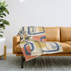 Mid Century Modern Abstract Squares Pattern 456 Throw Blanket Gallery Image 1