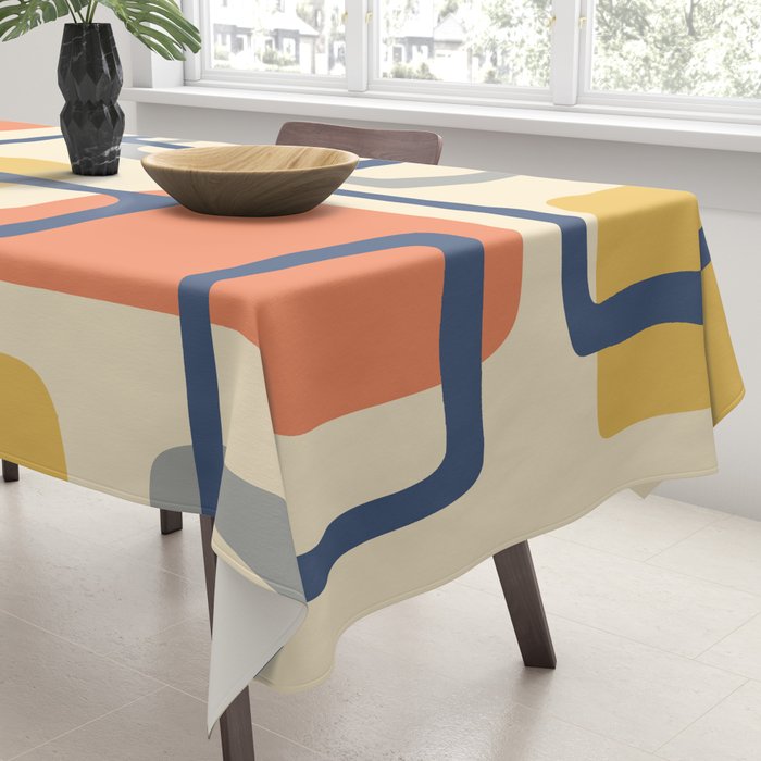 Mid Century Modern Abstract Squares Pattern 456 Tablecloth Gallery Image 3