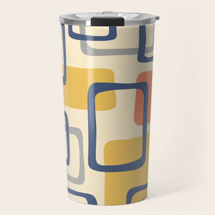 Mid Century Modern Abstract Squares Pattern 456 Travel Mug Gallery Image 1