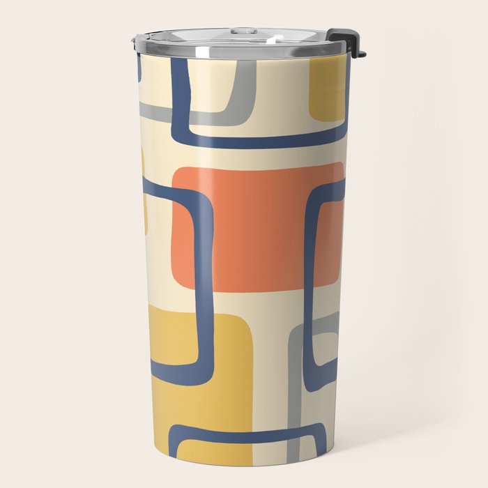 Mid Century Modern Abstract Squares Pattern 456 Travel Mug Gallery Image 2