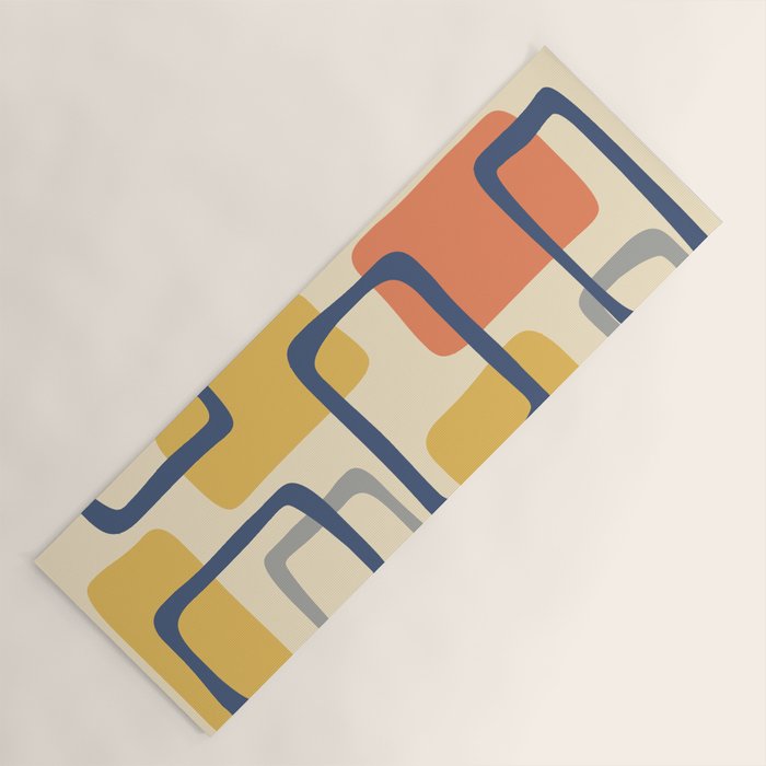 Mid Century Modern Abstract Squares Pattern 456 Yoga Mat Gallery Image 1