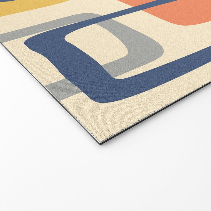 Mid Century Modern Abstract Squares Pattern 456 Welcome Mat Gallery Image 2