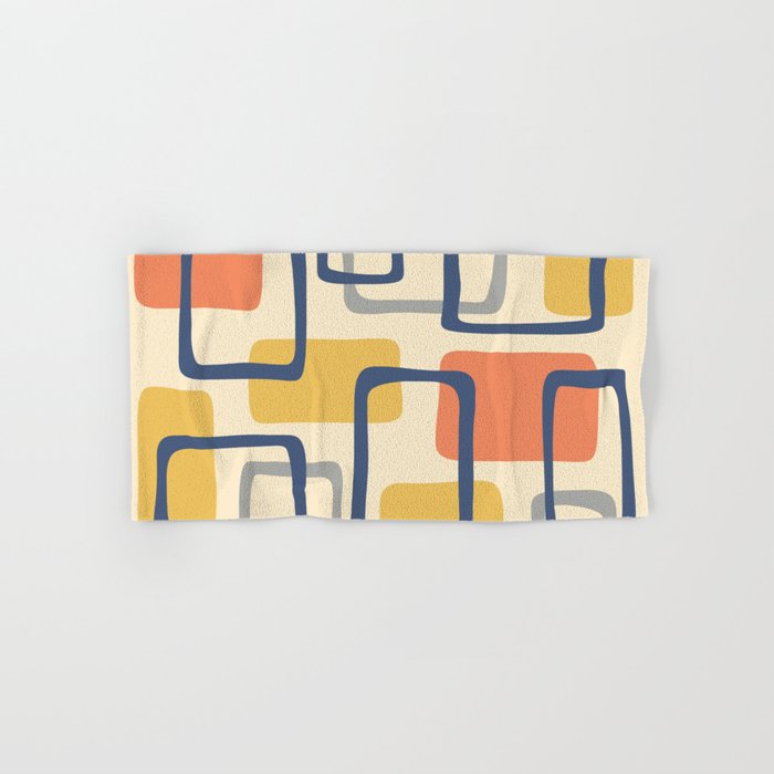 Mid Century Modern Abstract Squares Pattern 456 Bath Towel Gallery Image 1