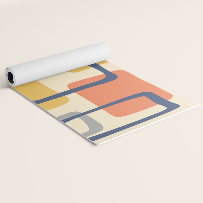 Mid Century Modern Abstract Squares Pattern 456 Yoga Mat Gallery Image 2