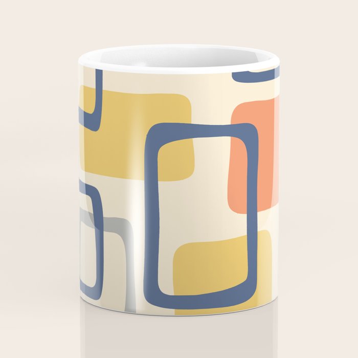 Mid Century Modern Abstract Squares Pattern 456 Coffee Mug Gallery Image 4