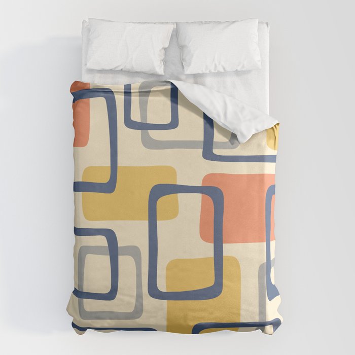 Mid Century Modern Abstract Squares Pattern 456 Duvet Cover Gallery Image 6