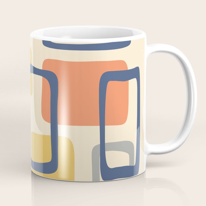 Mid Century Modern Abstract Squares Pattern 456 Coffee Mug Gallery Image 1