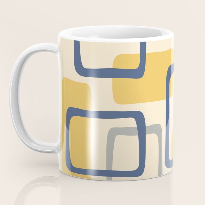 Mid Century Modern Abstract Squares Pattern 456 Coffee Mug Gallery Image 3
