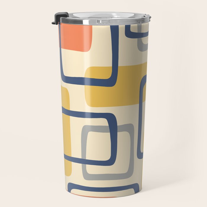 Mid Century Modern Abstract Squares Pattern 456 Travel Mug Gallery Image 3