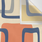 Mid Century Modern Abstract Squares Pattern 456 Wall Tapestry Gallery Image 3