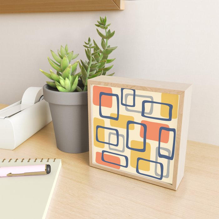 Mid Century Modern Abstract Squares Pattern 456 Mini Art Print Gallery Image 2