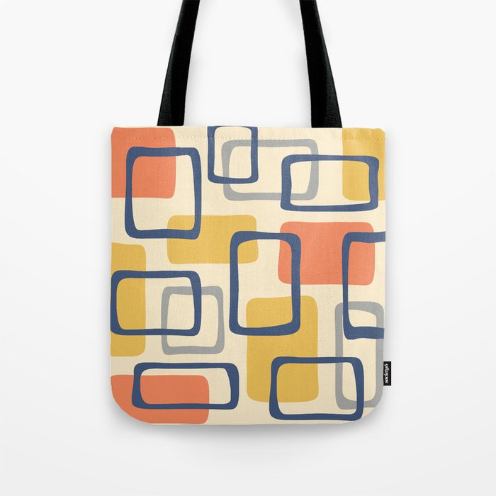 Mid Century Modern Abstract Squares Pattern 456 Tote Bag Gallery Image 1