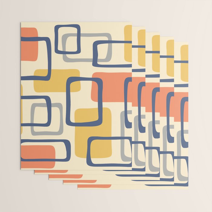 Mid Century Modern Abstract Squares Pattern 456 Wrapping Paper Gallery Image 3