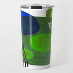 Modern Mid Century Fun Colorful Abstract Minimalist Painting Shapes & Patterns Swamp Monster Greens Travel Mug Gallery Image 1
