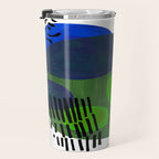 Modern Mid Century Fun Colorful Abstract Minimalist Painting Shapes & Patterns Swamp Monster Greens Travel Mug Gallery Image 3