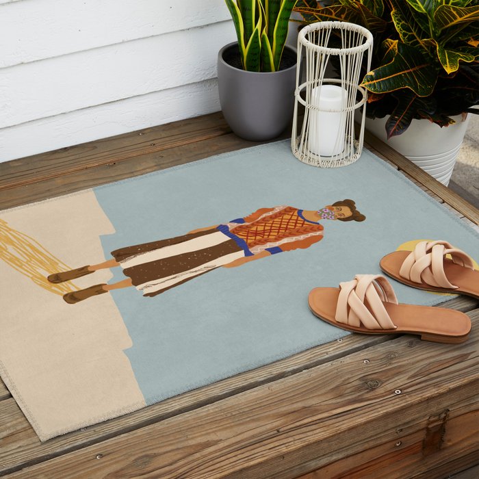 Girl who Loves Jumpers Outdoor Rug Gallery Image 2